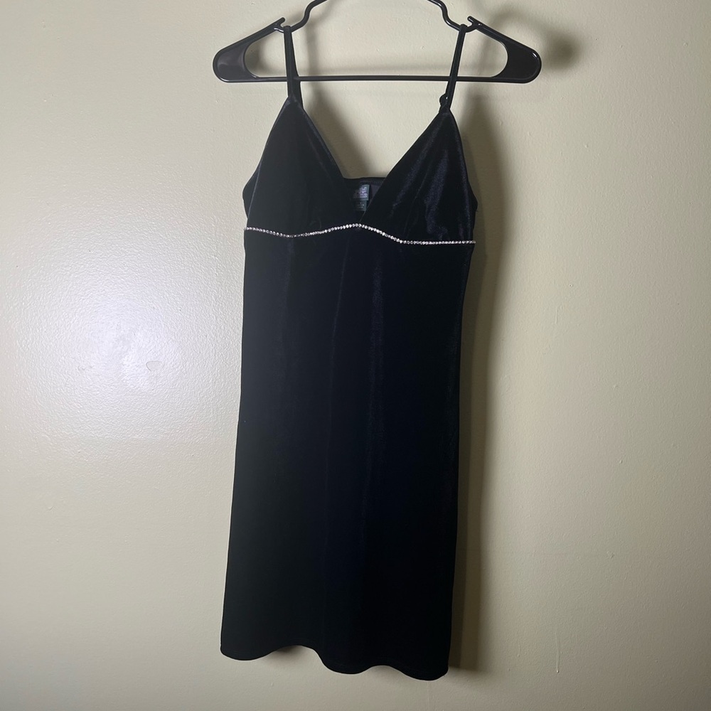 Wild fable Elegant Black Velvet Slip Dress